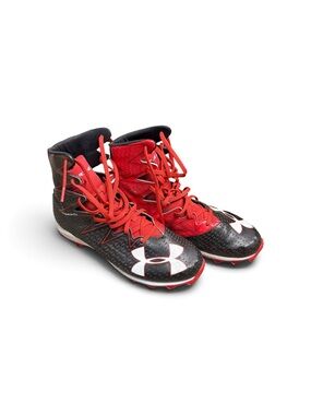 Under Armour Kids Red and Black Athletic Cleats